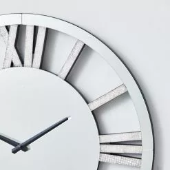 Dunelm Glitter Mirrored 50cm Wall Clock Silver 6 Dunelm Glitter Mirrored 50cm Wall Clock Silver -all lighting Sales Store 1000158112 alt01