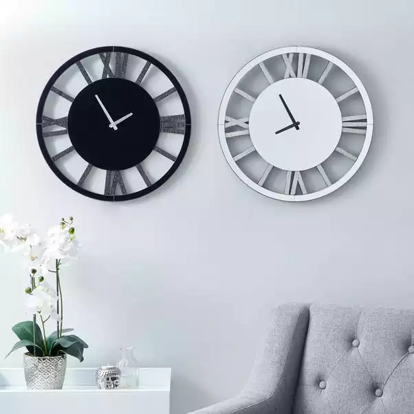 Dunelm Glitter Mirrored 50cm Wall Clock Silver 5 Dunelm Glitter Mirrored 50cm Wall Clock Silver - Image 3