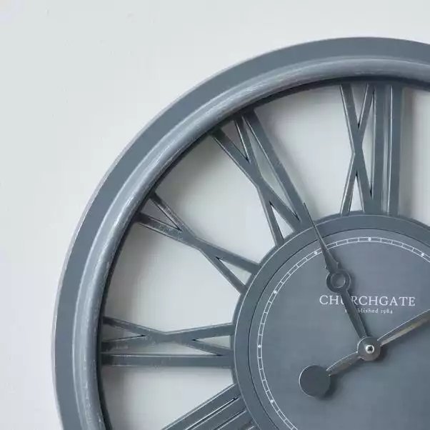 Dunelm Churchgate 51cm Numeral Wall Clock Grey 4 Dunelm Churchgate 51cm Numeral Wall Clock Grey - Image 2