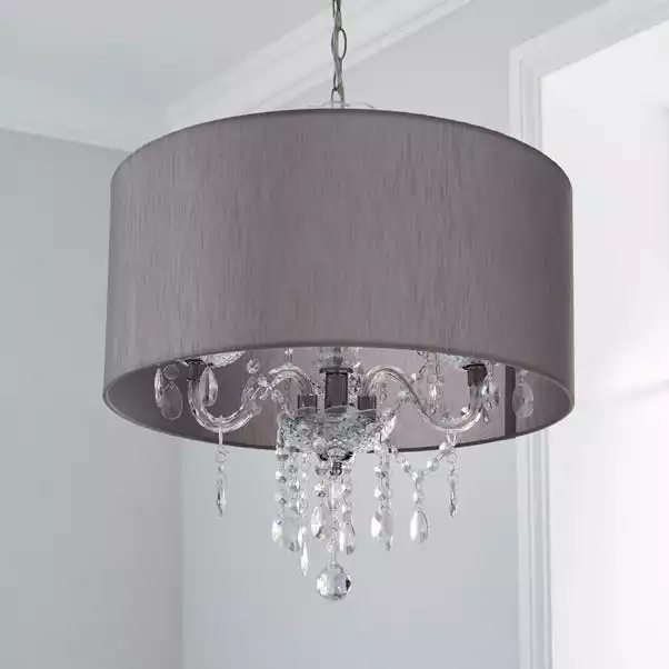 Dunelm Livia 3 Light Jewel Shaded Grey Chandelier 4 Dunelm Livia 3 Light Jewel Shaded Grey Chandelier - Image 2