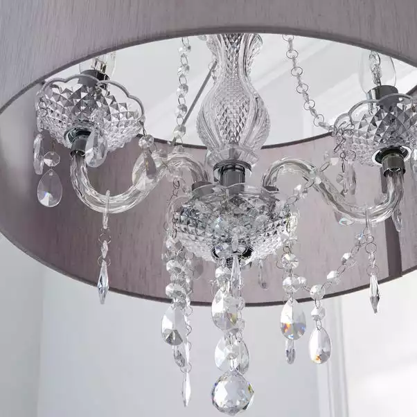 Dunelm Livia 3 Light Jewel Shaded Grey Chandelier 5 Dunelm Livia 3 Light Jewel Shaded Grey Chandelier - Image 3