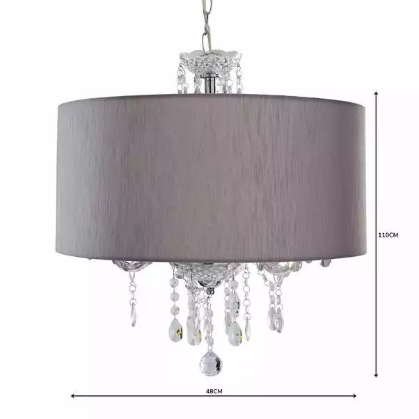 Dunelm Livia 3 Light Jewel Shaded Grey Chandelier 7 Dunelm Livia 3 Light Jewel Shaded Grey Chandelier - Image 5