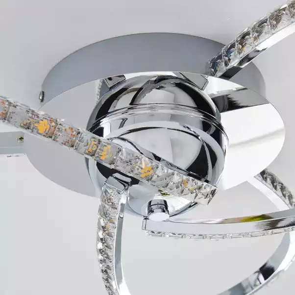 Dunelm Oria 3 Light Integrated LED Jewel Chrome Ceiling Fitting 6 Dunelm Oria 3 Light Integrated LED Jewel Chrome Ceiling Fitting - Image 4