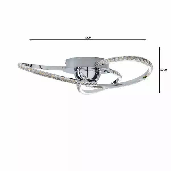 Dunelm Oria 3 Light Integrated LED Jewel Chrome Ceiling Fitting 7 Dunelm Oria 3 Light Integrated LED Jewel Chrome Ceiling Fitting - Image 5