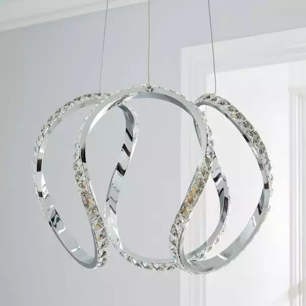 Dunelm Marsia 1 Light Integrated LED Swirl Jewel Chrome Ceiling Fitting 4 Dunelm Marsia 1 Light Integrated LED Swirl Jewel Chrome Ceiling Fitting - Image 2