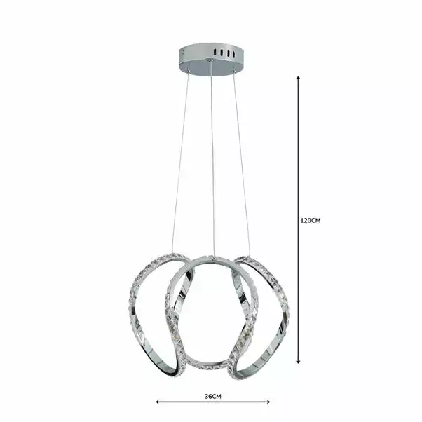 Dunelm Marsia 1 Light Integrated LED Swirl Jewel Chrome Ceiling Fitting 7 Dunelm Marsia 1 Light Integrated LED Swirl Jewel Chrome Ceiling Fitting - Image 5