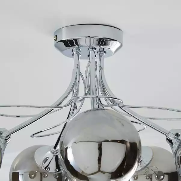 Dunelm Mateo 5 Light Glass Chrome Semi-Flush Ceiling Fitting 6 Dunelm Mateo 5 Light Glass Chrome Semi-Flush Ceiling Fitting - Image 4