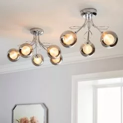 Dunelm Mateo 5 Light Glass Chrome Semi-Flush Ceiling Fitting 13 Dunelm Mateo 5 Light Glass Chrome Semi-Flush Ceiling Fitting -all lighting Sales Store 1000158444 alt08