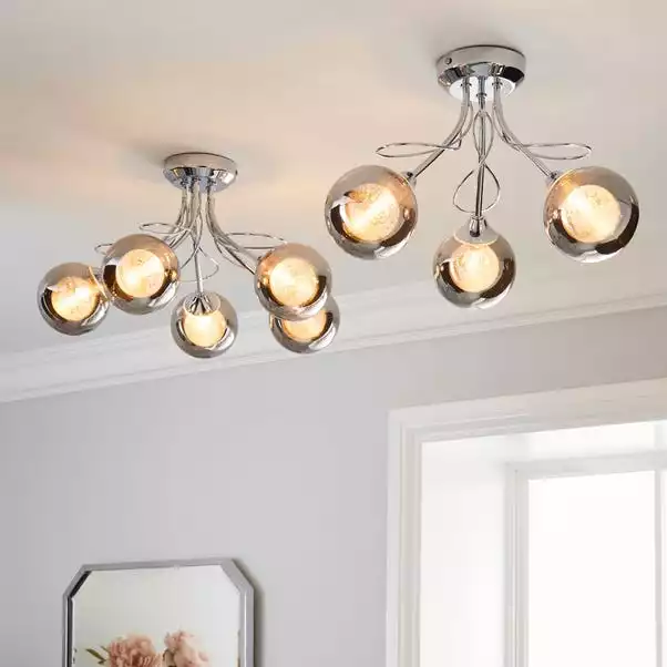 Dunelm Mateo 5 Light Glass Chrome Semi-Flush Ceiling Fitting 8 Dunelm Mateo 5 Light Glass Chrome Semi-Flush Ceiling Fitting - Image 6