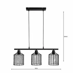 Dunelm Siena 3 Light Diner Ceiling Fitting -all lighting Sales Store 1000158450 alt04