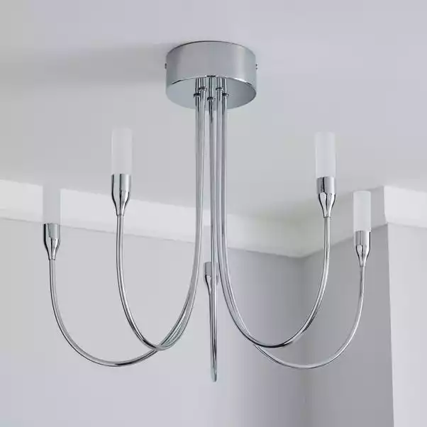 Dunelm Affric 5 Light LED Tipped Chrome Chandelier 4 Dunelm Affric 5 Light LED Tipped Chrome Chandelier - Image 2