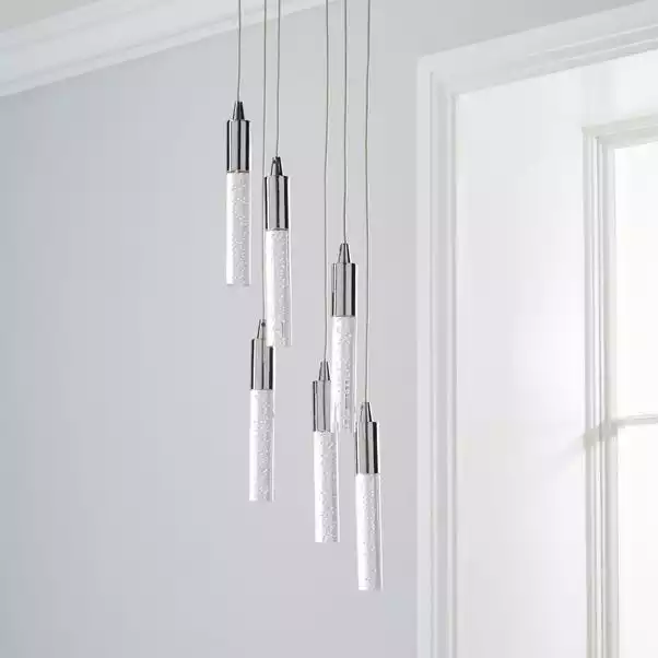 Dunelm Tassani 6 Light Integrated LED Bubble Glass Cluster Ceilling Fitting 4 Dunelm Tassani 6 Light Integrated LED Bubble Glass Cluster Ceilling Fitting - Image 2