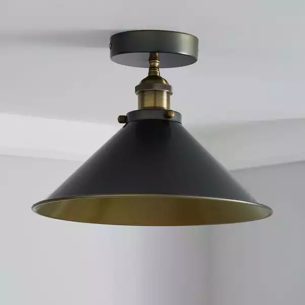 Dunelm Logan 1 Light Pendant Grey Industrial Semi-Flush Ceiling Fitting 4 Dunelm Logan 1 Light Pendant Grey Industrial Semi-Flush Ceiling Fitting - Image 2