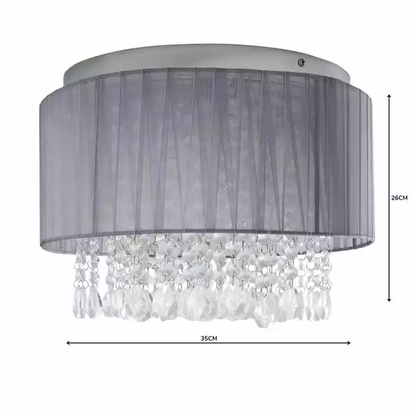 Dunelm Riah 4 Light Jewels Shade Grey Flush Ceiling Fitting 7 Dunelm Riah 4 Light Jewels Shade Grey Flush Ceiling Fitting - Image 5