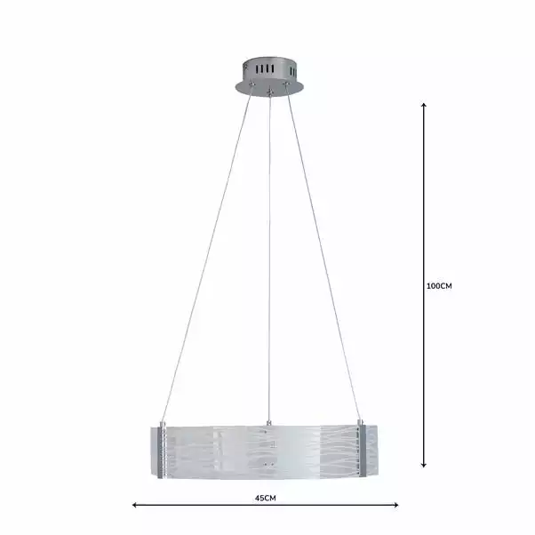 Dunelm Clee Etched Integrated LED Hoop Ceiling Fitting 7 Dunelm Clee Etched Integrated LED Hoop Ceiling Fitting - Image 5
