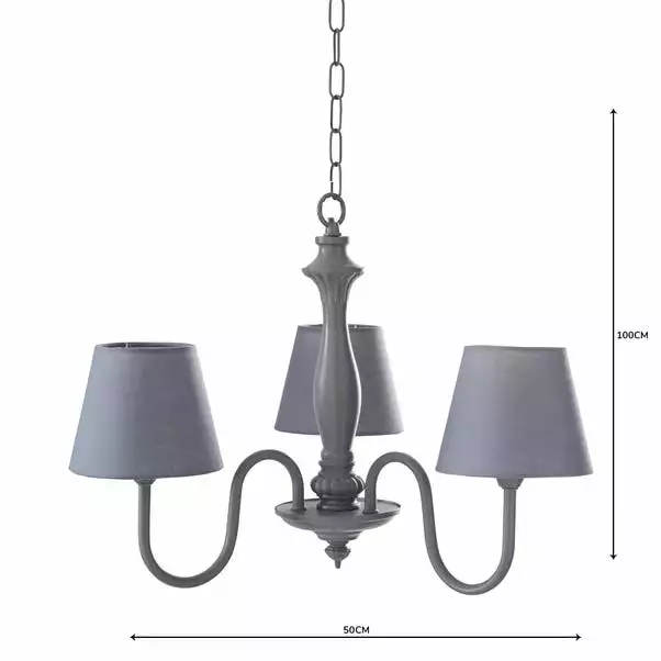 Dunelm Tofty 3 Light Grey Ceiling Fitting 7 Dunelm Tofty 3 Light Grey Ceiling Fitting - Image 5