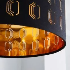 Dunelm Muscat Drum Lamp Shade 30cm Black -all lighting Sales Store 1000158560 alt02