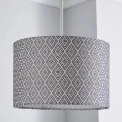 Dunelm Oslo Drum Lamp Shade 30cm Grey 7 Dunelm Oslo Drum Lamp Shade 30cm Grey -all lighting Sales Store 1000158565 alt01