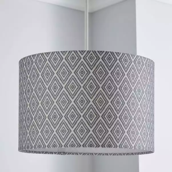 Dunelm Oslo Drum Lamp Shade 30cm Grey 4 Dunelm Oslo Drum Lamp Shade 30cm Grey - Image 2