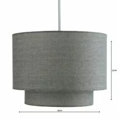 Dunelm Sara Two Tier Lamp Shade Grey -all lighting Sales Store 1000158577 alt04