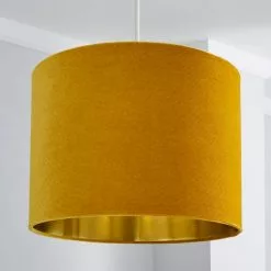 Dunelm Santos Drum Lamp Shade 36cm Ochre -all lighting Sales Store 1000158593 alt01