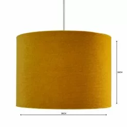 Dunelm Santos Drum Lamp Shade 36cm Ochre -all lighting Sales Store 1000158593 alt04