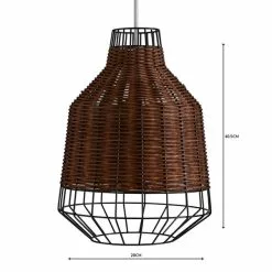 Dunelm Ohio Dark Rattan Easy Fit Pendant -all lighting Sales Store 1000158653 alt04