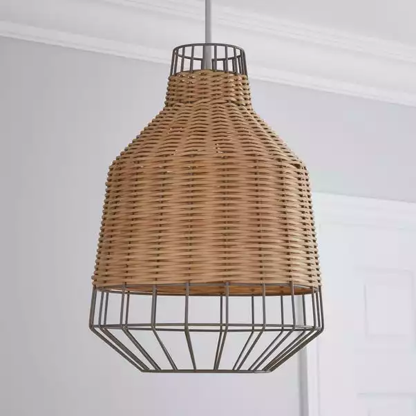 Dunelm Ohio Light Rattan Easy Fit Pendant 4 Dunelm Ohio Light Rattan Easy Fit Pendant - Image 2