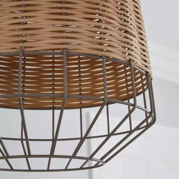 Dunelm Ohio Light Rattan Easy Fit Pendant 5 Dunelm Ohio Light Rattan Easy Fit Pendant - Image 3