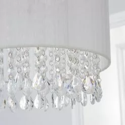 Dunelm Riah Jewel Shade Ivory Easy Fit Pendant -all lighting Sales Store 1000158686 alt02