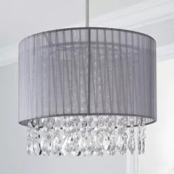Dunelm Riah Jewel Shade Grey Easy Fit Pendant 8 Dunelm Riah Jewel Shade Grey Easy Fit Pendant -all lighting Sales Store 1000158688 alt01