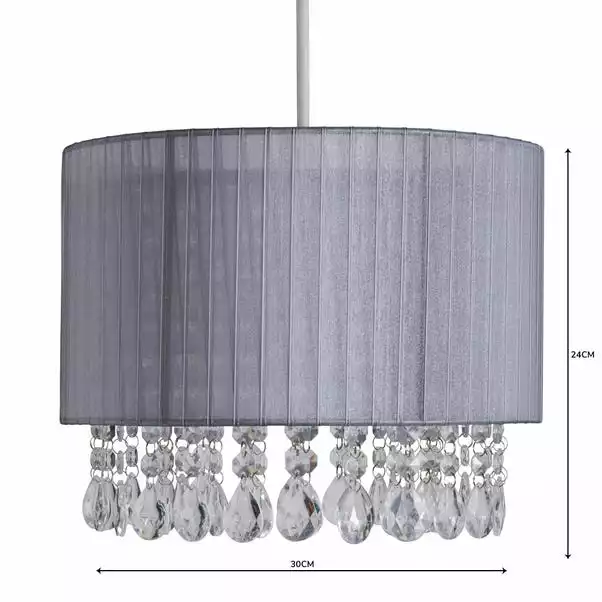 Dunelm Riah Jewel Shade Grey Easy Fit Pendant 6 Dunelm Riah Jewel Shade Grey Easy Fit Pendant - Image 4