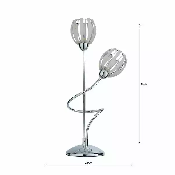 Dunelm Rosa 2 Arm Chrome Table Lamp 7 Dunelm Rosa 2 Arm Chrome Table Lamp - Image 5