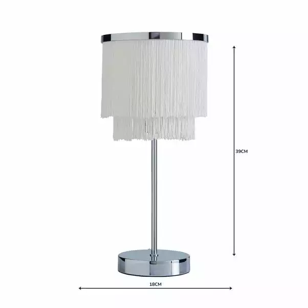 Dunelm Jaz Fringe Ivory Table Lamp 7 Dunelm Jaz Fringe Ivory Table Lamp - Image 5
