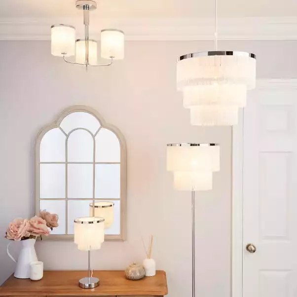 Dunelm Jaz Fringe Ivory Table Lamp 8 Dunelm Jaz Fringe Ivory Table Lamp - Image 6