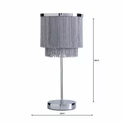 Dunelm Jaz Fringe Grey Table Lamp -all lighting Sales Store 1000158704 alt04