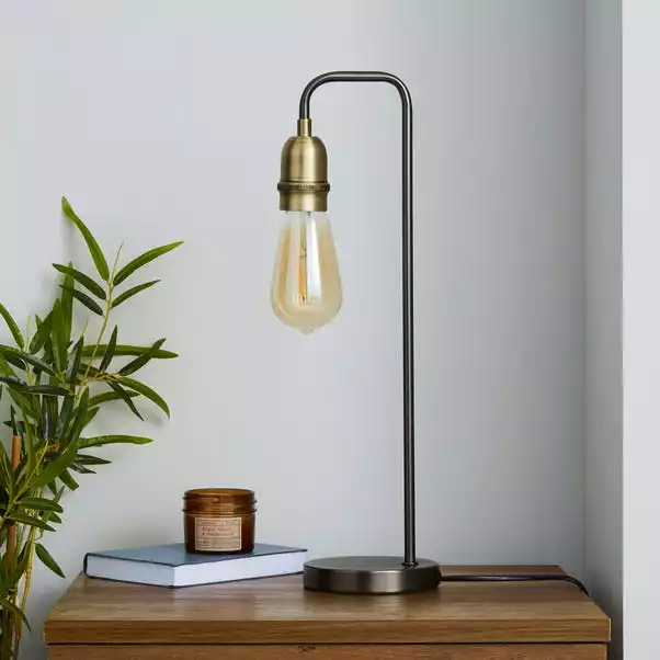 Dunelm Marsden Nickel Industrial Table Lamp And Bulb 4 Dunelm Marsden Nickel Industrial Table Lamp And Bulb - Image 2