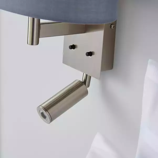 Dunelm Reader Shaded Grey Wall Light 5 Dunelm Reader Shaded Grey Wall Light - Image 3