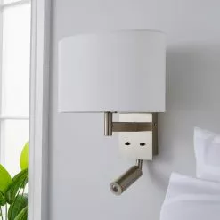 Dunelm Reader Shaded Ivory Wall Light -all lighting Sales Store 1000158738 alt01