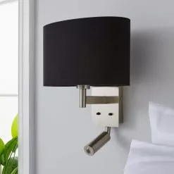 Dunelm Reader Shaded Black Wall Light 9 Dunelm Reader Shaded Black Wall Light -all lighting Sales Store 1000158739 alt01