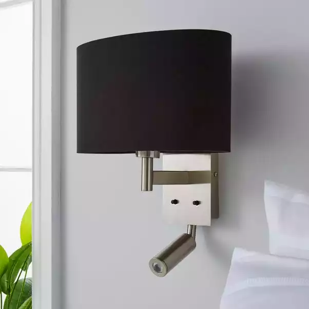 Dunelm Reader Shaded Black Wall Light 4 Dunelm Reader Shaded Black Wall Light - Image 2