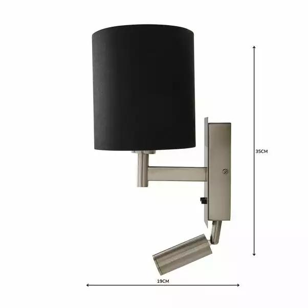 Dunelm Reader Shaded Black Wall Light 7 Dunelm Reader Shaded Black Wall Light - Image 5