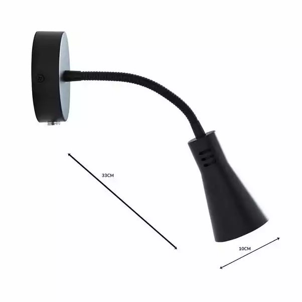 Dunelm Nola Adjustable Easy Fit Plug In Wall Light Black 7 Dunelm Nola Adjustable Easy Fit Plug In Wall Light Black - Image 5