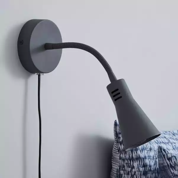 Dunelm Nola Adjustable Easy Fit Plug In Wall Light Grey 4 Dunelm Nola Adjustable Easy Fit Plug In Wall Light Grey - Image 2