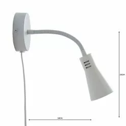 Dunelm Nola Adjustable Easy Fit Plug In Wall Light Ivory -all lighting Sales Store 1000158742 alt04