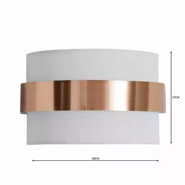 Dunelm Joey Ivory Shaded Copper Wall Light 7 Dunelm Joey Ivory Shaded Copper Wall Light - Image 5