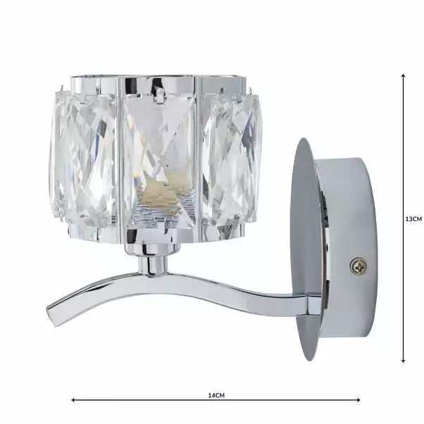 Dunelm Kleio Glass Chrome Wall Light 7 Dunelm Kleio Glass Chrome Wall Light - Image 5