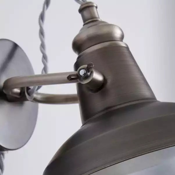 Dunelm Lucas Industrial Easy Fit Plug In Wall Light Pewter 5 Dunelm Lucas Industrial Easy Fit Plug In Wall Light Pewter - Image 3