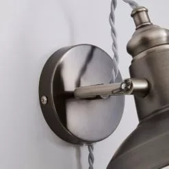 Dunelm Lucas Industrial Easy Fit Plug In Wall Light Pewter 11 Dunelm Lucas Industrial Easy Fit Plug In Wall Light Pewter -all lighting Sales Store 1000158758 alt03