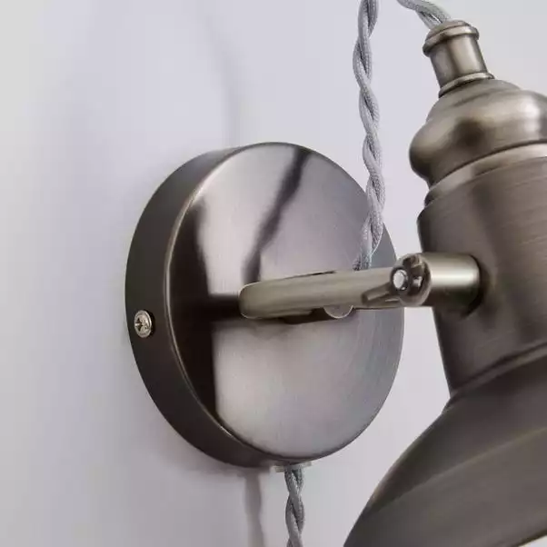 Dunelm Lucas Industrial Easy Fit Plug In Wall Light Pewter 6 Dunelm Lucas Industrial Easy Fit Plug In Wall Light Pewter - Image 4
